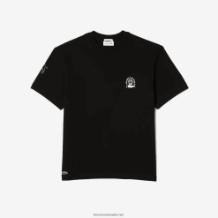 Lacoste tricou din jerseu din bumbac organic cu croială relaxată 0H6PD4223 bărbați negru 031