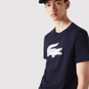 Lacoste tricou din jerseu respirabil cu crocodil cu imprimeu 3d sport 0H6PD4706 bărbați bleumarin alb 525