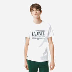 Lacoste tricou din tricou cu fit regulat 0H6PD4106 bărbați alb 001