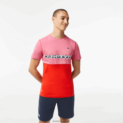 Lacoste tricou din tricou tenis x daniil medvedev 0H6PD424 bărbați roz rosu albastru c1y