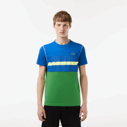 Lacoste tricou din tricou tenis x daniil medvedev 0H6PD425 bărbați albastru verde alb galben buc