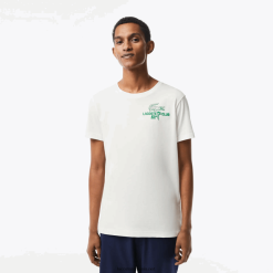 Lacoste tricou golf din bumbac organic cu fit regulat 0H6PD4178 bărbați alb 70v