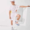 Lacoste tricou piqué cu benzi grafice sport 0H6PD41922 bărbați alb galben portocaliu d0v