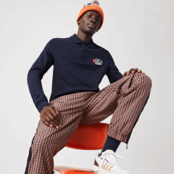 Lacoste Tricou polo din bumbac organic cu potrivire normală 0H6PD4917 bărbați bleumarin 166