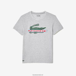 Lacoste tricou sport din bumbac organic cu fit regulat 0H6PD4140 bărbați grey chine cca