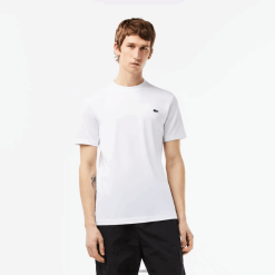 Lacoste tricou sport slim fit din jerseu elastic 0H6PD4119 bărbați alb 001