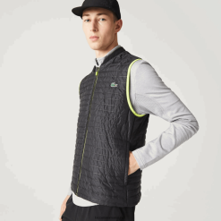 Lacoste vestă sport căptușită reversibilă 0H6PD4385 bărbați galben negru g65