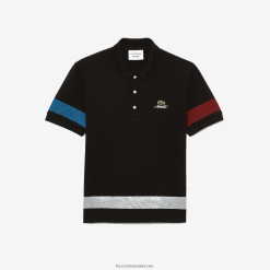 polo lacoste x awake ny din bumbac piqué color-block 0H6PD4899 bărbați negru 031
